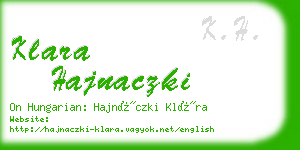 klara hajnaczki business card